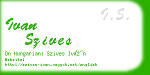 ivan szives business card